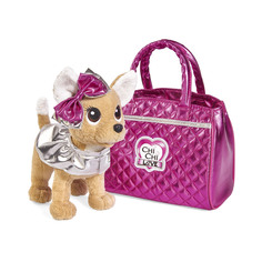 Игрушка мягкая Chi Chi Love Собачка Гламур с розовой сумочкой и бантом 20 см Simba