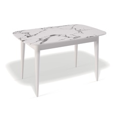 Стол Kenner w1250. Белый/мрамор белый
