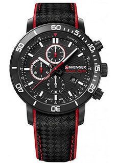 Швейцарские наручные мужские часы Wenger 01.1843.109. Коллекция Roadster Black Night Chrono