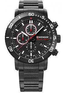 Швейцарские наручные мужские часы Wenger 01.1843.110. Коллекция Roadster Black Night Chrono