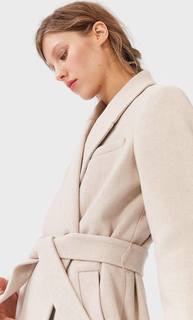 Stradivarius Пальто Из Сукна С Поясом Женская Коллекция Ванильный Xs