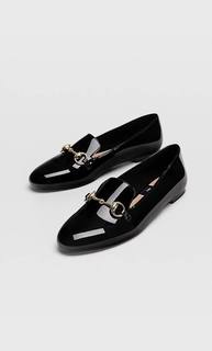 Stradivarius Черные Лоферы С Пряжкой Женская Коллекция Черный 35