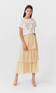 Stradivarius Юбка С Воланом Женская Коллекция Multicolor M