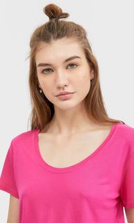 Stradivarius Футболка С Круглым Вырезом Женская Коллекция Цвет Фуксии L