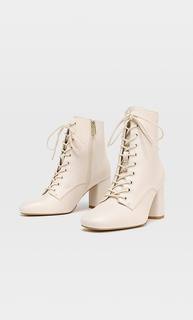 Stradivarius Ботильоны На Высоком Каблуке Со Шнуровкой Женская Коллекция Белый 35