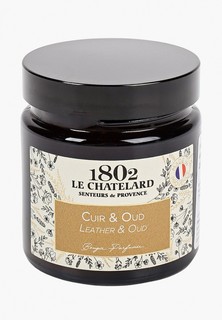 Свеча ароматическая Le Chatelard 1802 Кожа - Агаровое дерево, 80 гр.