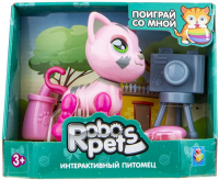Интерактивная игрушка 1toy RoboPets: Милашка котенок, розовый (Т16981)