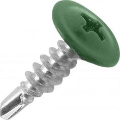 Саморезы металл-металл 4.2х16 мм, цвет зеленый, 200 шт. Tech Krep