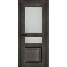 Дверь межкомнатная остеклённая с замком в комплекте Дерби 2000x800 мм CPL цвет дуб чёрный матовый КРАСНОДЕРЕВЩИК