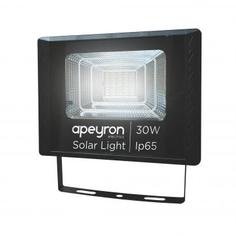 Прожектор светодиодный уличный Apeyron на солнечной батарее 30 Вт 4200К IP65 с датчиком освещённости, с пультом