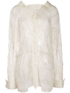 Gianfranco Ferré Pre-Owned прозрачная блузка с цветочной аппликацией