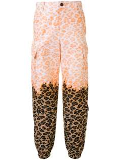 MSGM брюки карго с леопардовым принтом