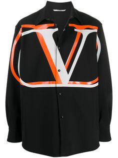 Valentino куртка-рубашка с логотипом VLogo