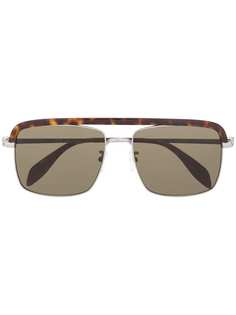 Alexander McQueen Eyewear солнцезащитные очки с мостом черепаховой расцветки