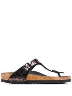 Birkenstock сандалии с тиснением под кожу крокодила
