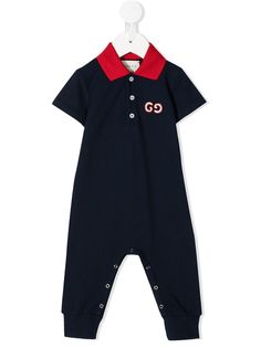 Gucci Kids ромпер с вышитым логотипом