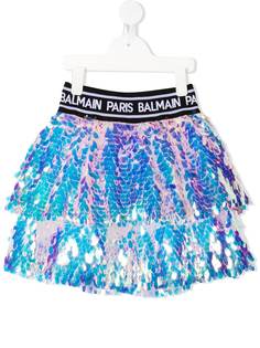 Balmain Kids пышная юбка с пайетками