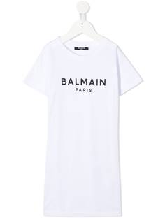 Balmain Kids платье-футболка с логотипом