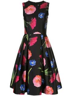Carolina Herrera платье миди с цветочным принтом