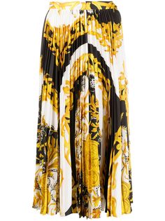 Versace плиссированная юбка с принтом V-Barocco