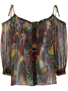 Missoni блузка с открытыми плечами и графичным принтом