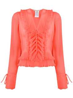 Marco De Vincenzo рубашка с прозрачной плиссированной вставкой