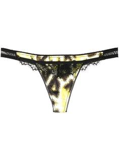 Just Cavalli трусы-стринги с анималистичным принтом и кружевом