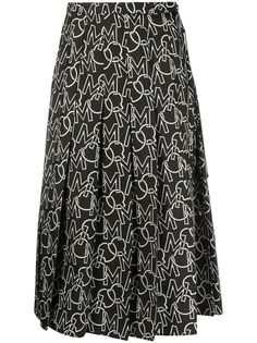 Moncler юбка со складками и логотипом