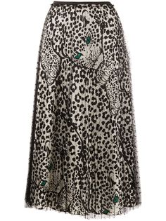 RED Valentino юбка Leo Panther из тюля пуэн-деспри