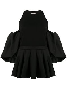 Alexander McQueen блузка с баской и открытыми плечами