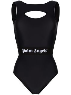 Palm Angels купальник с вырезами и логотипом