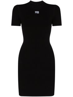 Alexander Wang приталенное платье мини с логотипом