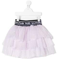 Balmain Kids юбка из тюля в горох