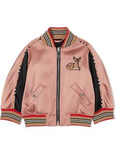 Burberry Kids куртка-бомбер с вышивкой