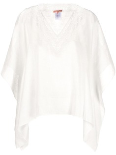 Ermanno Scervino блузка с V-образным вырезом и вышивкой