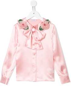 Dolce & Gabbana Kids блузка с цветочной аппликацией