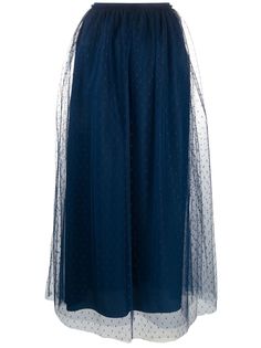 RED Valentino юбка миди из тюля пуэн-деспри