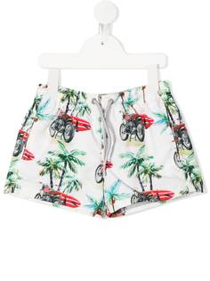 MC2 Saint Barth Kids плавки-шорты с принтом Surf