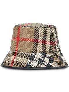 Burberry плетеная панама в клетку Vintage Check