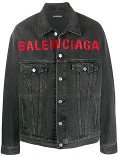 Balenciaga джинсовая куртка с вышитым логотипом