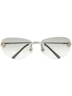 Chanel Pre-Owned солнцезащитные очки-авиаторы Camellia
