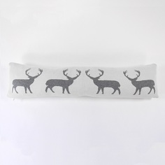 Подушка-валик с орнаментом deer , (enjoyme) серый 20x80x1 см.