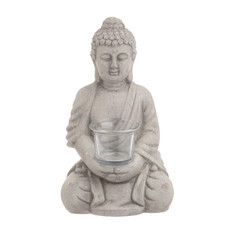 Подсвечник buddha sbergen (to4rooms) серый 19.0x30.0x16.0 см.