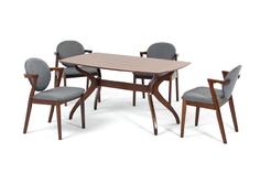 Комплект обеденный (стол pinang + 4 кресла muar) (ecodesign) серый 150.0x75.0x90.0 см.