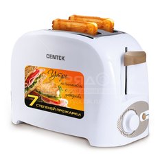 Тостер Centek CT-1420 белый, 0.75 кВт