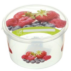 Контейнер пищевой пластмассовый Plastic Centre Браво Круг ПЦ1067 ягоды, 0.75 л,