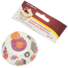 Форма для выпечки бумажная Мультидом VL80-275 8х3 см, 50 шт