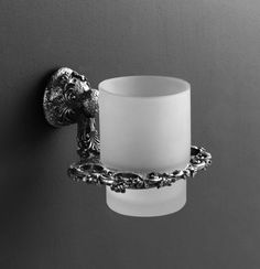 Стакан с держателем зубных щеток серебро Art&Max Sculpture AM-0684-T