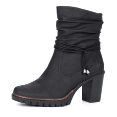 Ботильоны Черные ботильоны на каблуке из экокожи Rieker