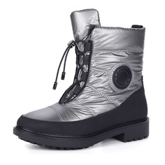 Дутики Серебряные дутики из текстиля с металлическим блеском Respect